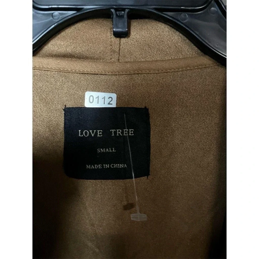 Love Tree Women's Brown Faux Suede Fringe Long Vest Western Boho‎ Hippie Small